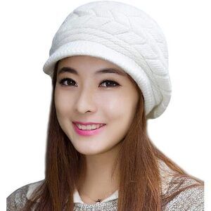 WINTER HATS FOR WOMEN OUTDOOR WARM NEWSBOY CAPS KNIT SNOW SKI CROCHET SKULL